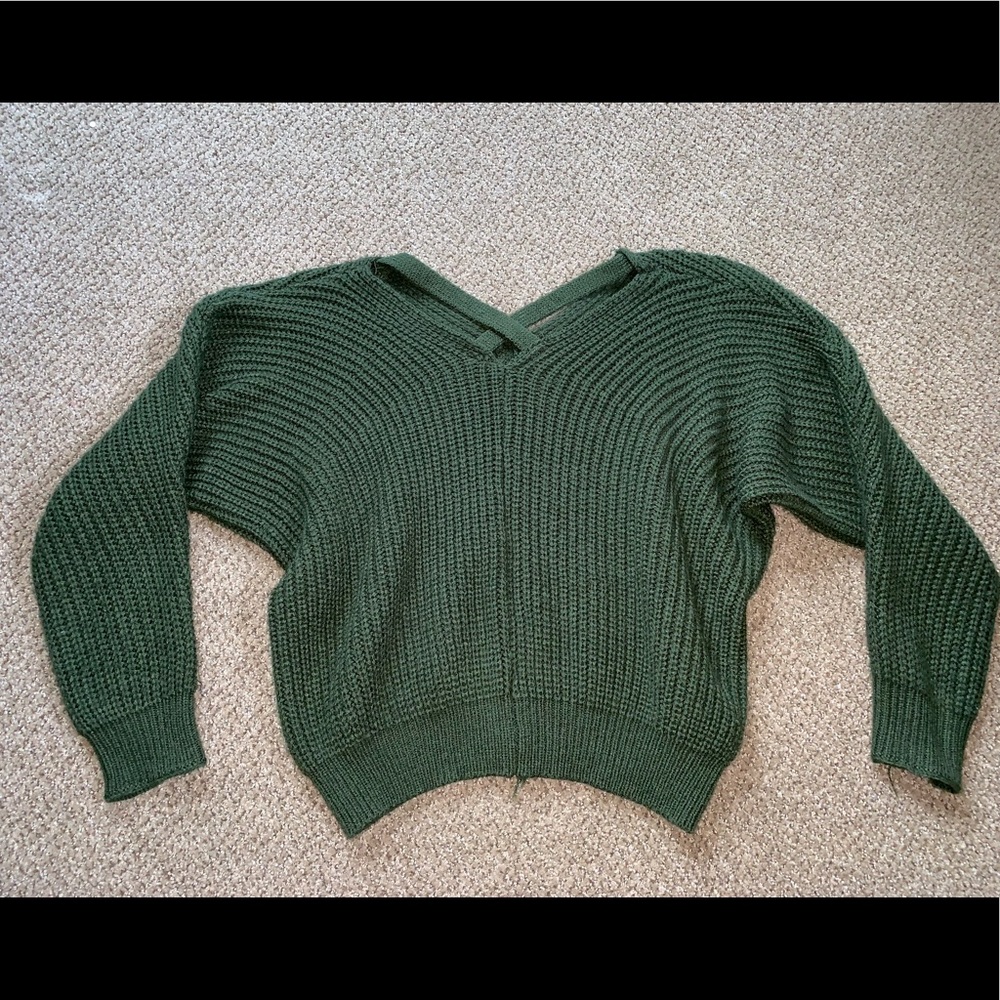 Over-sized olive green sweater